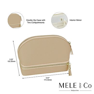 Mele & Co. Duo Vegan Leather Jewelry & Cosmetic Travel Case