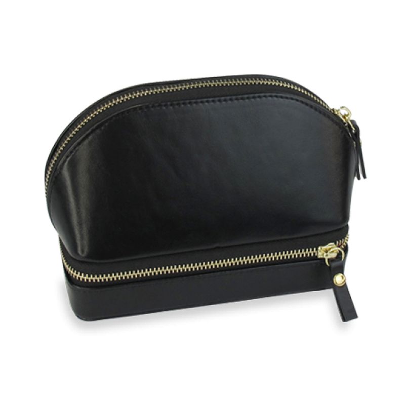 Mele and Co Duo Vegan Leather Jewelry & Cosmetic Travel Case, Women's, Black