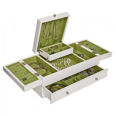 Mele & Co. Mele Designs Everly Wooden Triple Lid Jewelry Box