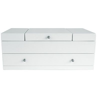 Mele and Co Everly Wooden Triple Lid Jewelry Box