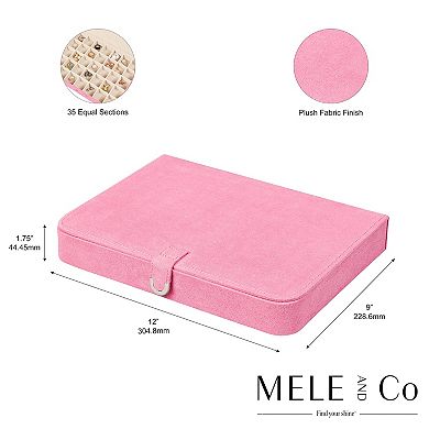 Mele and Co Cameron Plush Fabric Jewelry Box, Ring and Earring Organizer