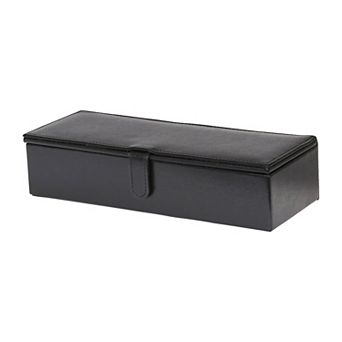 Mele and Co Since 1912 Ainsley Snap Closure Travel Jewelry Box Organizer - Rectangle Black