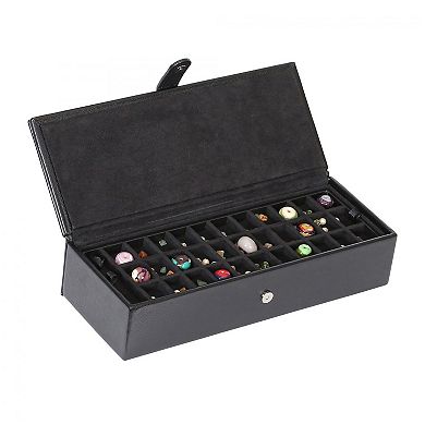 Mele and Co Since 1912 Ainsley Snap Closure Travel Jewelry Box Organizer - Rectangle Black