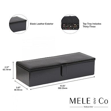 Mele and Co Since 1912 Ainsley Snap Closure Travel Jewelry Box Organizer - Rectangle Black