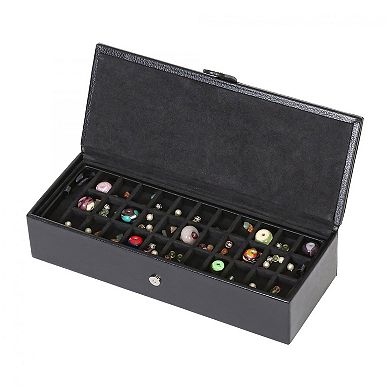 Mele and Co Since 1912 Ainsley Snap Closure Travel Jewelry Box Organizer - Rectangle Black