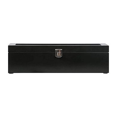 Mele & Co. Wood with Java Finish Tate Glass Top 5 Section Watch Box