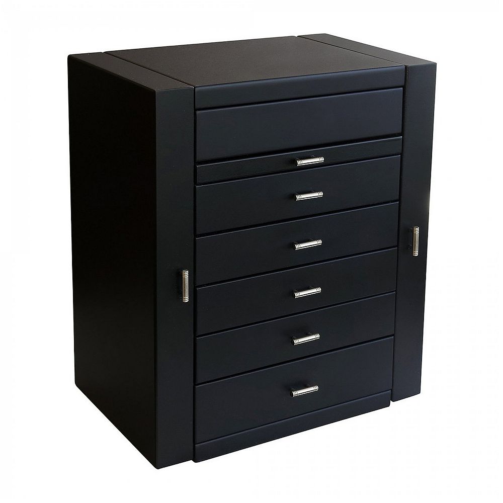 最終価格✩協和木工所☆ミラー付ビューロー☆チェスト Mele and Co Geneva Upright Wooden Jewelry Box in Java Finish