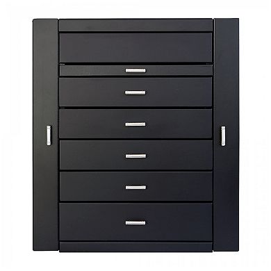 Mele and Co Geneva Upright Wooden Jewelry Box in Java Finish