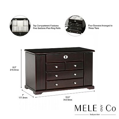 Mele and Co Ellington Wooden Jewelry Box