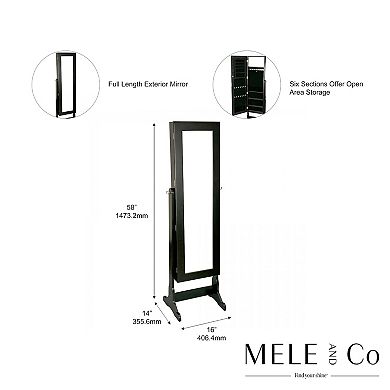 Mele & Co. Victoria Mirrored Wooden Jewelry Armoire
