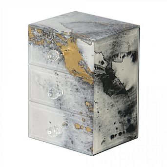 Mele and Co Maura Marbled Gray Glass Jewelry Box
