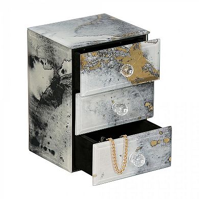 Mele and Co Maura Marbled Gray Glass Jewelry Box