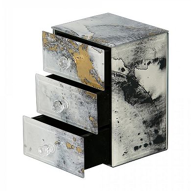 Mele and Co Maura Marbled Gray Glass Jewelry Box