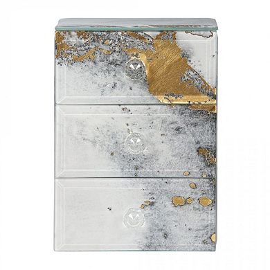 Mele and Co Maura Marbled Gray Glass Jewelry Box