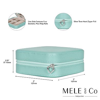 Mele & Co. Mint Green Faux-Leather Josette Travel Jewelry Case