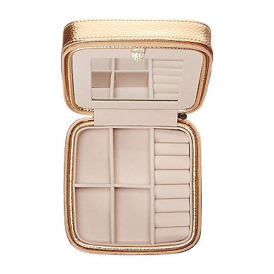 Mele and Co Metallic Faux-Leather Luna Travel Jewelry Case