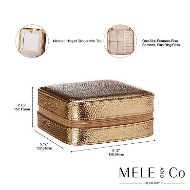 Mele and Co Metallic Faux-Leather Luna Travel Jewelry Case