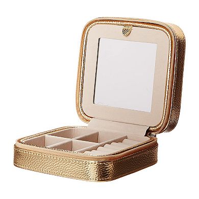 Mele and Co Metallic Faux-Leather Luna Travel Jewelry Case