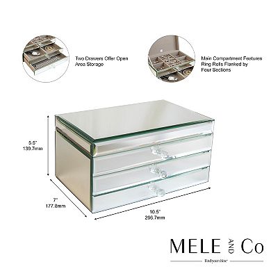 Mele & Co. Maxine Mirrored Glass Jewelry Box
