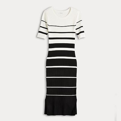 Women's Nine West Ribbed Knit Midi Dress