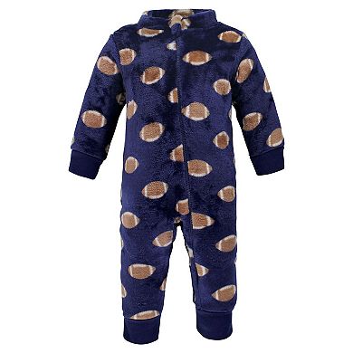 Hudson Baby Infant Boy Plush Jumpsuits, Football, 6-9 Months