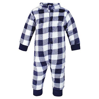 Hudson Baby Infant Boy Plush Jumpsuits, Football, 6-9 Months