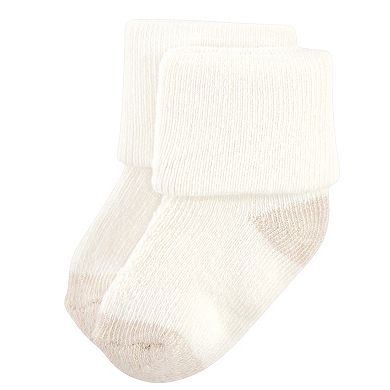 Hudson Baby Infant Boy Cotton Rich Newborn and Terry Socks, Buffalo Plaid Moose