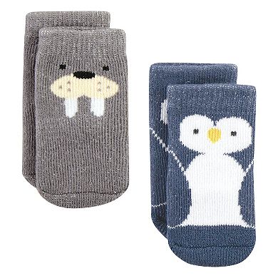 Hudson Baby Infant Boy Cotton Rich Newborn and Terry Socks, Arctic Animals