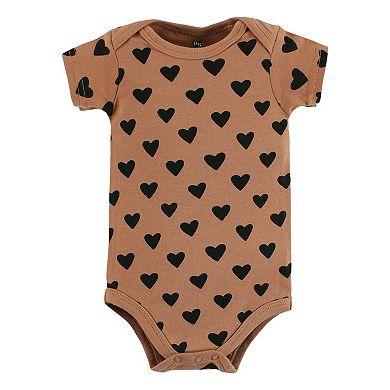 Hudson Baby Infant Girl Cotton Bodysuits, Cinnamon Pink Prints, 0-3 Months
