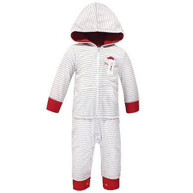 Hudson Baby Infant Fleece Jumpsuits, Coveralls, and Playsuits 2pk, Santa Snowman