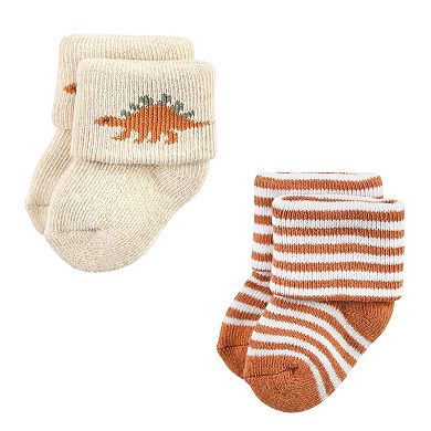 Hudson Baby Infant Boys Cotton Rich Newborn and Terry Socks, Dinosaur Explorer
