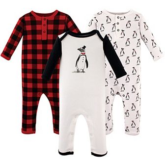 Hudson Baby Infant Boy Cotton Coveralls 3 pk Penguin