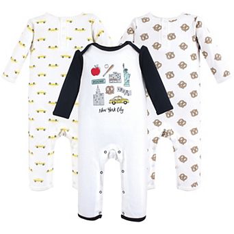 Hudson Baby Infant Boy Cotton Coveralls 3 pk Nyc