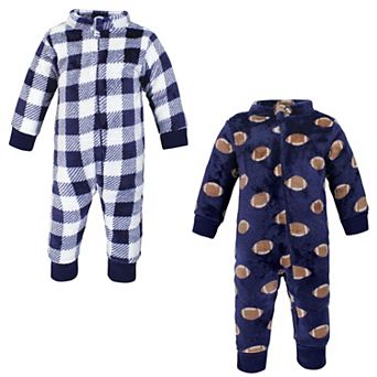 Hudson Baby Infant Boy Plush Jumpsuits, Football