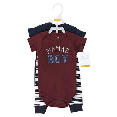 Hudson Baby Infant Boys Cotton Bodysuit and Pant Set, Mamas Boy