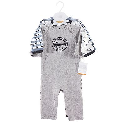 Hudson Baby Infant Boy Cotton Coveralls 3pk, Aviation
