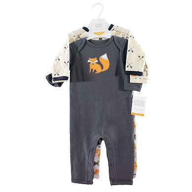 Hudson Baby Infant Boy Cotton Coveralls 3pk, Forest, 3-6 Months