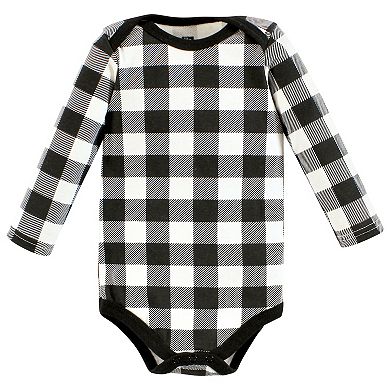 Hudson Baby Infant Boy Cotton Long-Sleeve Bodysuits, Wild Buffalo 3-Pack