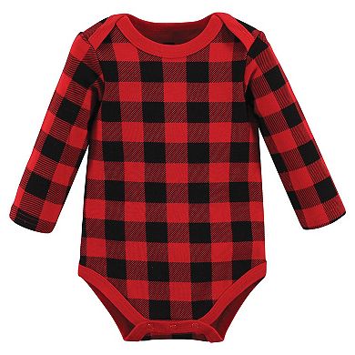 Hudson Baby Infant Boy Cotton Long-Sleeve Bodysuits, Brown Bear 3-Pack, 6-9 Months