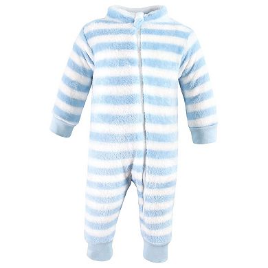 Hudson Baby Infant Boy Plush Jumpsuits, Safari Silhouette, 0-3 Months
