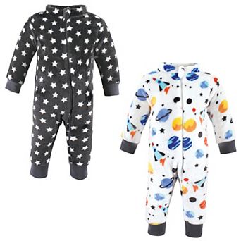 Hudson Baby Infant Boy Plush Jumpsuits, Space Adventure