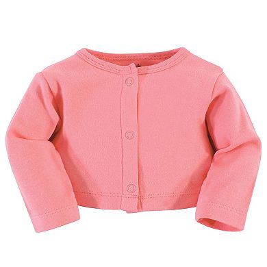 Touched by Nature Baby and Toddler Girl Organic Cotton Dress and Cardigan 2pc Set, Tulip, 6-9 Months