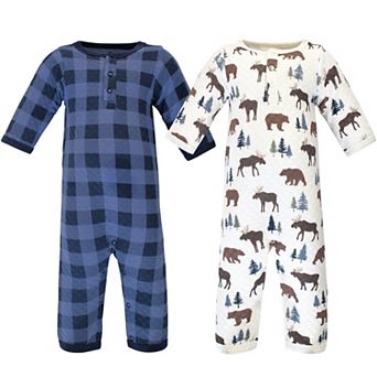 Hudson Baby Infant Boy Premium Quilted Coveralls 2 pk Moose Bear
