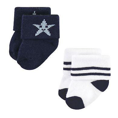 Hudson Baby Infant Boy Cotton Rich Newborn and Terry Socks, Sea Creatures