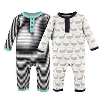 Hudson Baby Infant Boy Cotton Coveralls 2 pk Whale