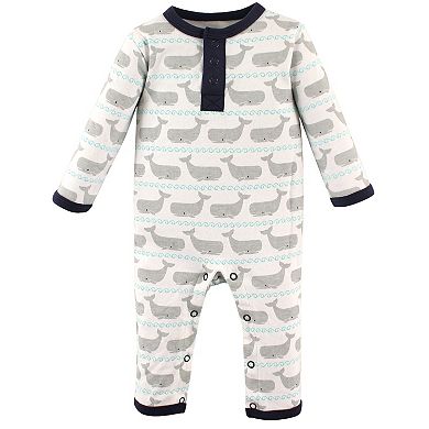 Hudson Baby Infant Boy Cotton Coveralls 2pk, Whale