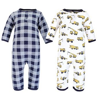 Hudson Baby Infant Boy Premium Quilted Coveralls, Construction, 3-6 Months