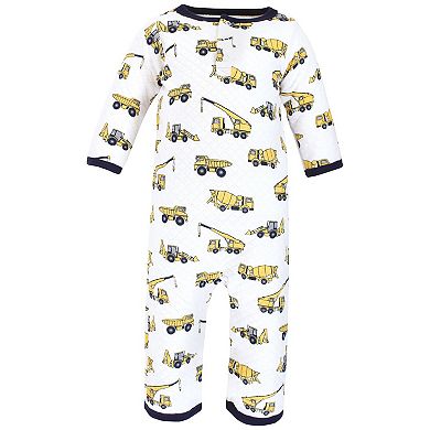 Hudson Baby Infant Boy Premium Quilted Coveralls, Construction, 3-6 Months