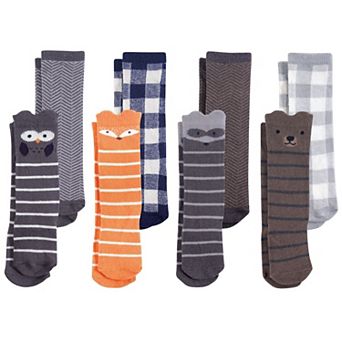 Hudson Baby Infant Boy Cotton Rich Knee-High Socks, Forest Boy, 0-6 Months