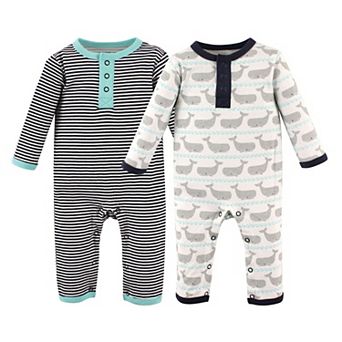 Hudson Baby Infant Boy Cotton Coveralls 2 pk Whale